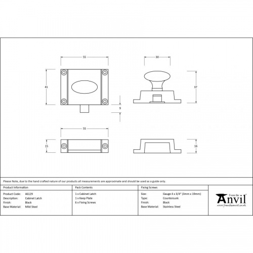 Black Cabinet Latch